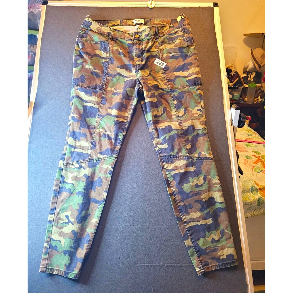 William Rast Women's Camo Skinny Cargo Pants Slim Stretch 16 Justin Timberlake
